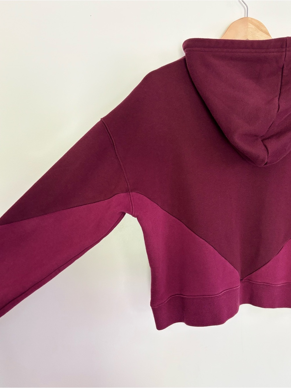 Adidas Originals CLRDO Maroon Hoodie Medium Fleece Lined Oversized Cropped - Picture 10 of 16